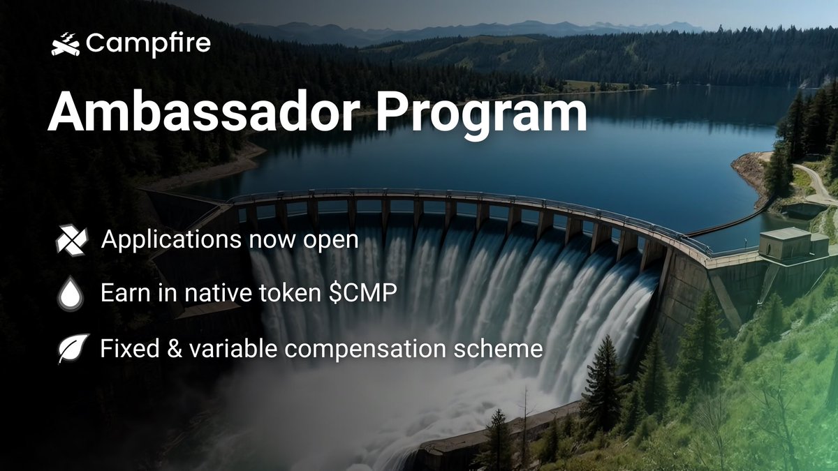 Our Ambassador Program is open! 🔥

We’re looking for KOL ambassadors passionate about sustainability, crypto, and the Campfire mission, with opportunities to earn through fixed and performance-based rewards!

Apply now: forms.gle/HLwvXERzsxe8Jh…