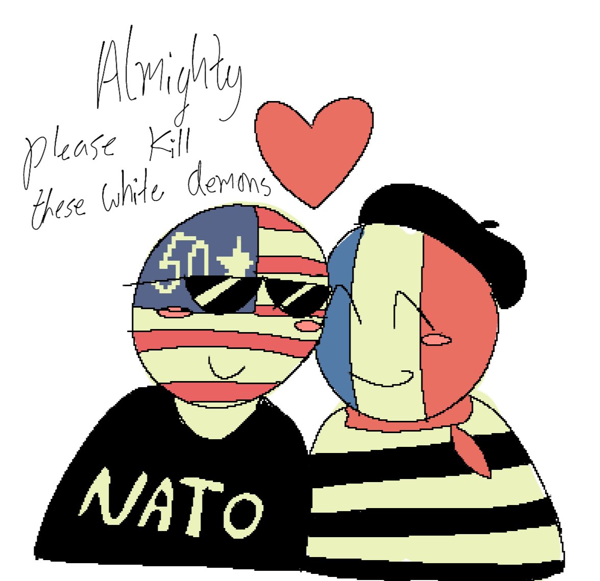 Its actually rare to find ship content of them by what I seen, all the searches that pop up portray them as son &amp; mother despite me explicitly searching up "usa x france" so I have to create my own content with my own hands for the meantime