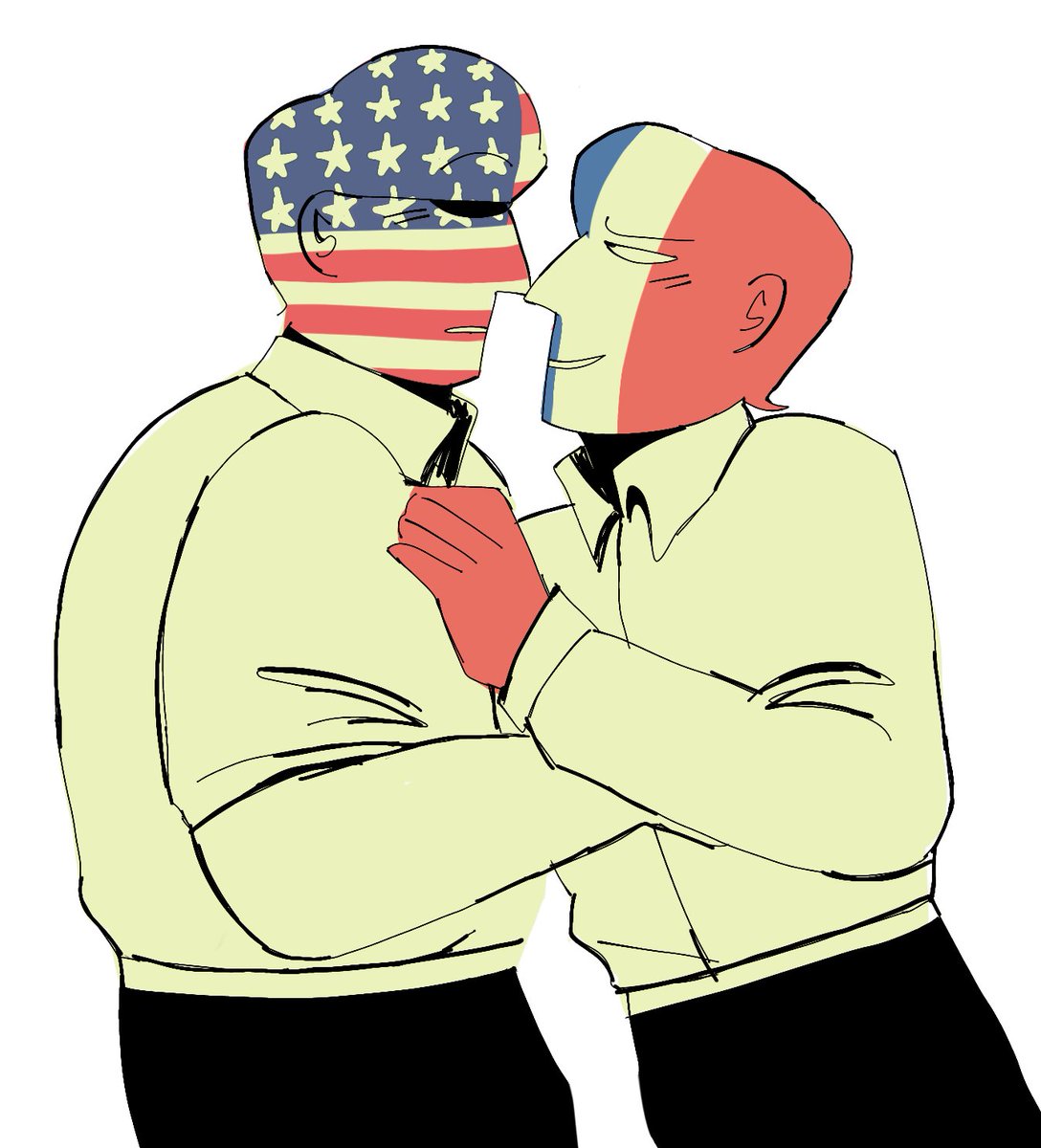 #nationalpersonifications #countryhumans Who's up indulging in USA x France SLOP at approximately 1 in the morning UTC+7 right now (hint: me)