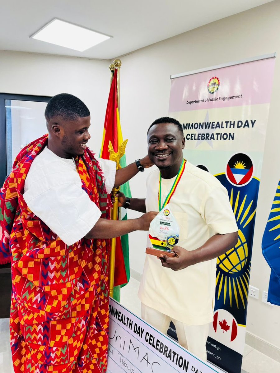 UniMACExternal's tweet photo. 📸 A proud moment for UniMAC! 🤩

The External Affairs Office (UniMAC SRC) proudly represented the University at the 2026 Commonwealth Day Debate Competition held at the Parliament of Ghana.

1/2 🧵

#UniMACSRC
#ExternalAffairsOffice #StudentLeadership #CommonwealthDay https://t.co/3rul1QeGQk