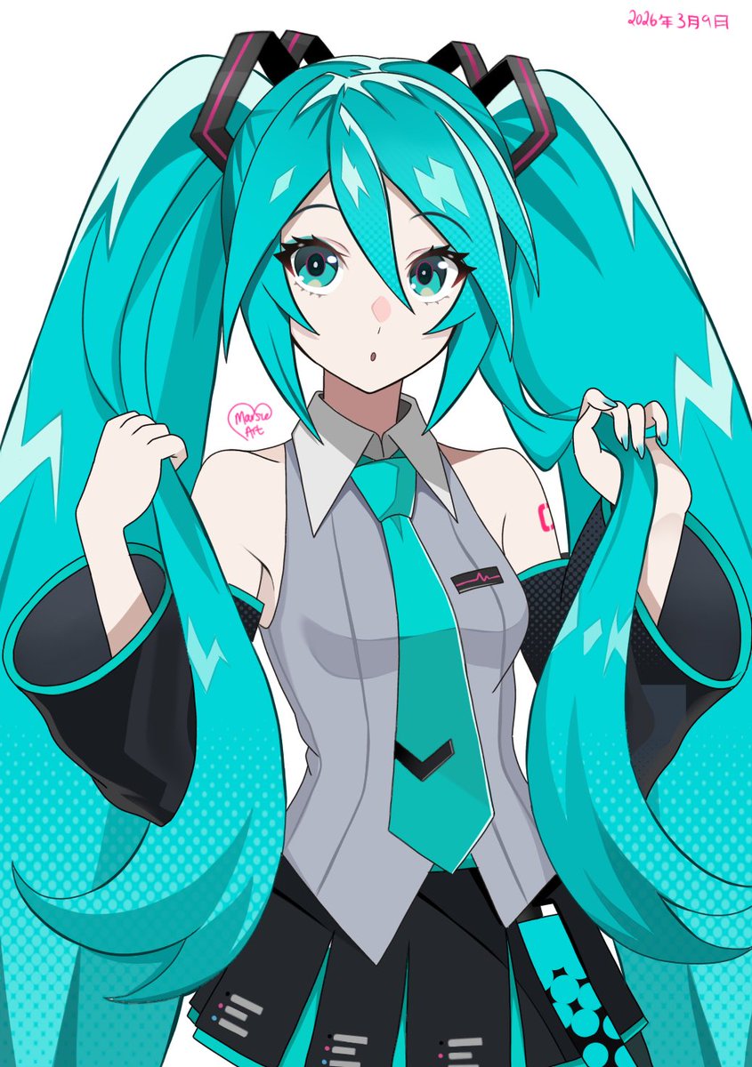 Happy miku day everyone! 

I drew miku v6 and used the official style as inspiration! 

#hatsunemiku #初音ミク　#vocaloid #hatsunemikuv6
