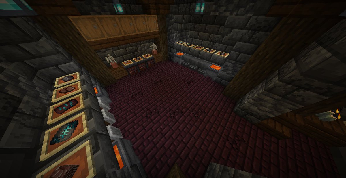 DarkSharkMC's tweet photo. este es el último piso y acá puse una pequeña biblioteca, con la mesa de encantamientos y una sala pequeña tipo forja https://t.co/WAfEky99Lv