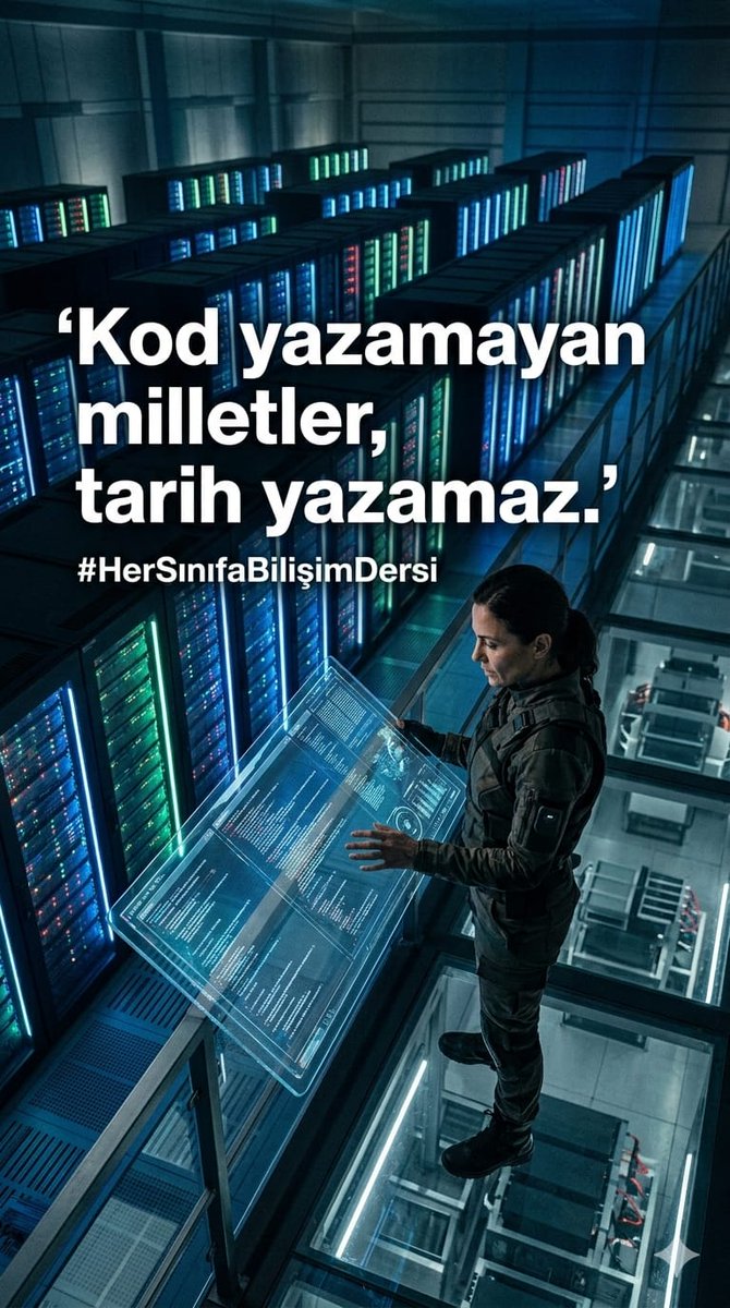 Bir ülkenin geleceği artık sadece sınırlarında değil, sunucularında ve kodlarında yazılıyor.
Kod yazabilen bir nesil yetiştirmek milli güvenlik meselesidir.
#HerSınıfaBilişimDersi #MilliYazılım