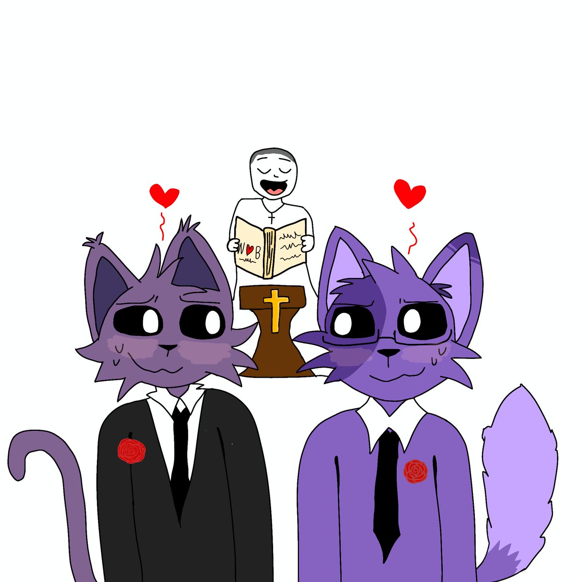 1Sang_ranny's tweet photo. Congratulations to the sweet couple, William 💜 Benjamin! 💍💐 (Characters from @Paulo75652968 @_Skebfu) #William #Dadnap https://t.co/YrdoMUkcFQ
