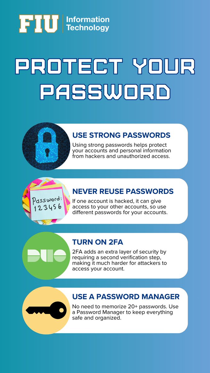Panthers, here are some simple tips to help you keep your accounts and personal information secure online. 🔐