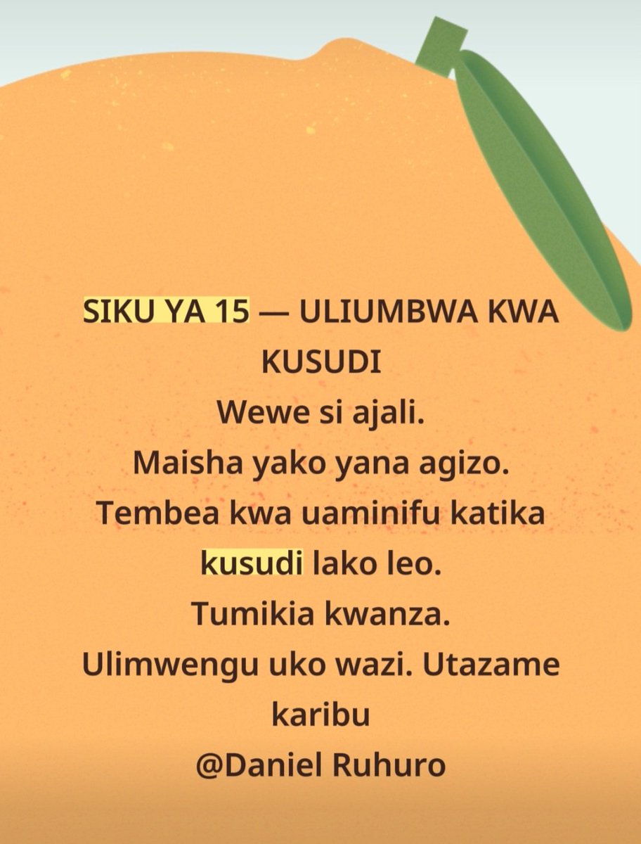 DRuhuro's tweet photo. WEWE SI AJALI

Maisha yako yana agizo
Maisha yako yana kusudi
#servefirst #life #Leadership 
#inawezekana #TheWorldIsOpenLookClosely https://t.co/lO4qmqRuOV