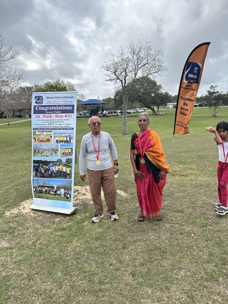 Sewa Houston SELF Team, with HSS, LTSFA, SMTS &amp; Manabadi, hosted a 5K Walk/Run at Tom Bass Regional Park on Mar 7. Around 50 participants joined, starting with warm-ups and partner remarks. Kids loved the run and their finisher medals! 
#SewaInternational #TogetherWeServeBetter