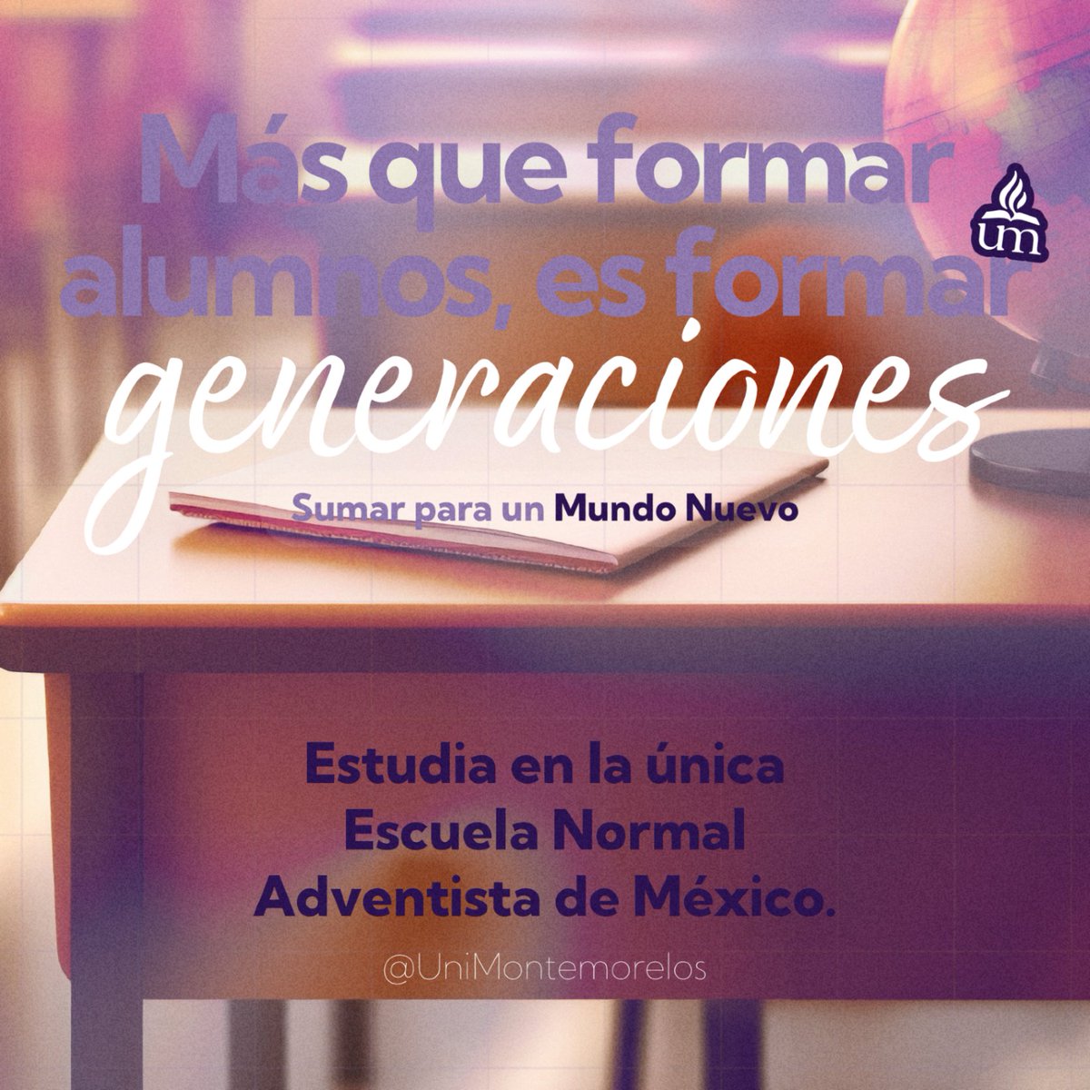 UniMontemorelos's tweet photo. Todas las escuelas normales te preparan para ser maestro. Pero sólo la Escuela Normal de Montemorelos te prepara en un ambiente adventista.
¡El proceso cierra pronto, el 4 de mayo! No te quedes sin registrarte:
🔗 https://t.co/KHr2IEWTD0
#universidad #escuelanormal #educación https://t.co/W4APllqiTj