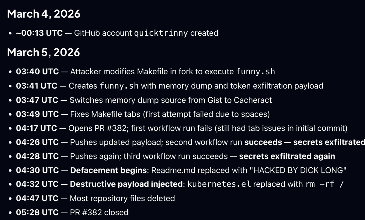 adnanthekhan's tweet photo. In 2026 a script kiddy who doesn't understand Makefile tabs/spaces can conduct a supply chain attack that wipes your computer.

Let that sink in. https://t.co/dRO3hVlUNS