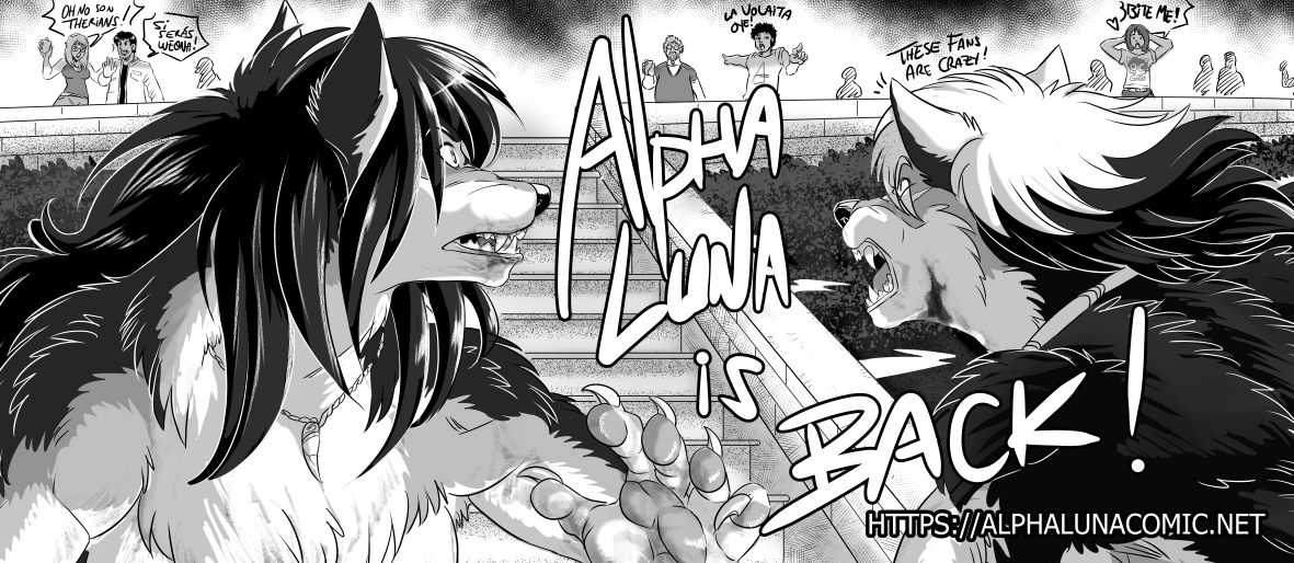 Alpha Luna is back! (AL está de regreso!) for free at: alphalunacomic.net (Para la vers. esp. click en Español en el Menu Superior)
I don't know what to say... just,...Let's Fucking GO!
#werewolfcomic #webcomic