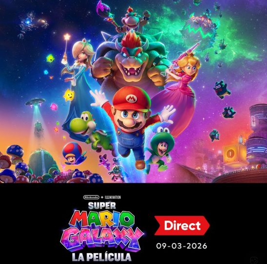 atisal's tweet image. Durante el #NintendoDirect, se ha mostrado el trailer final de #SuperMarioGalaxy La Película doblado al castellano. 
La película se estrenará en cines el próximo 1 de abril.
atisal.com/trailer-final-…