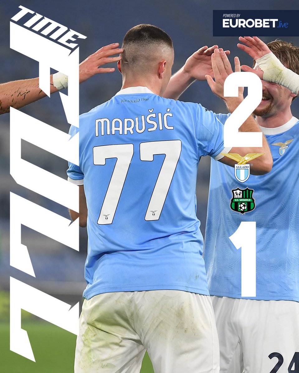 OfficialSSLazio's tweet photo. FT | 2-1

✅ LA VINCIAMO NEL FINALE CON MARUSIC!

#LazioSassuolo
#AvantiLazio https://t.co/r6j4oUy7x3