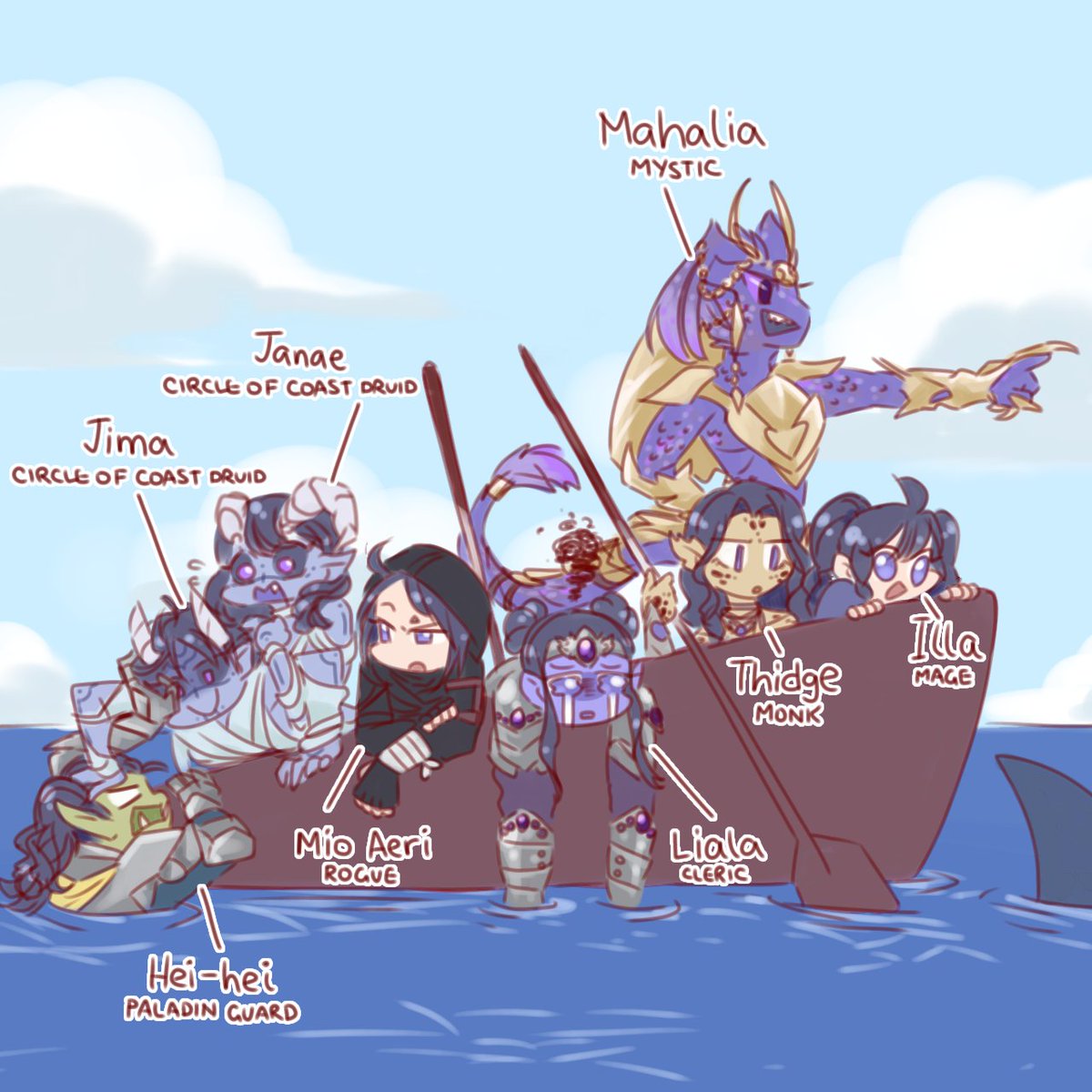 Kaidenkae's tweet photo. Taking a little break by drawing some of my D&amp;D characters, who are all half-sisters and are also all crazy in their own special way 💕 Very fun to play as.

Been using them for my BG3 and DoS2 playthroughs (*ゝω・)ﾉ https://t.co/GjuO7VQUbI