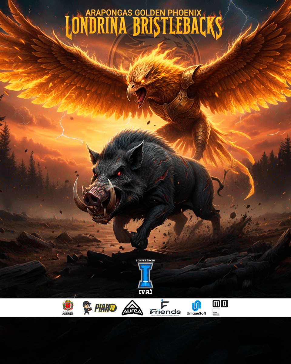 fpfaoficial's tweet photo. Tem clássico no interior!

O Arapongas Golden Phoenix recebe o LEC Bristlebacks pela primeira rodada da Conferência Ivaí.
Dia 14/03 às 14H, com transmissão no Youtube da FPFA TV. https://t.co/pqw3RzfN39