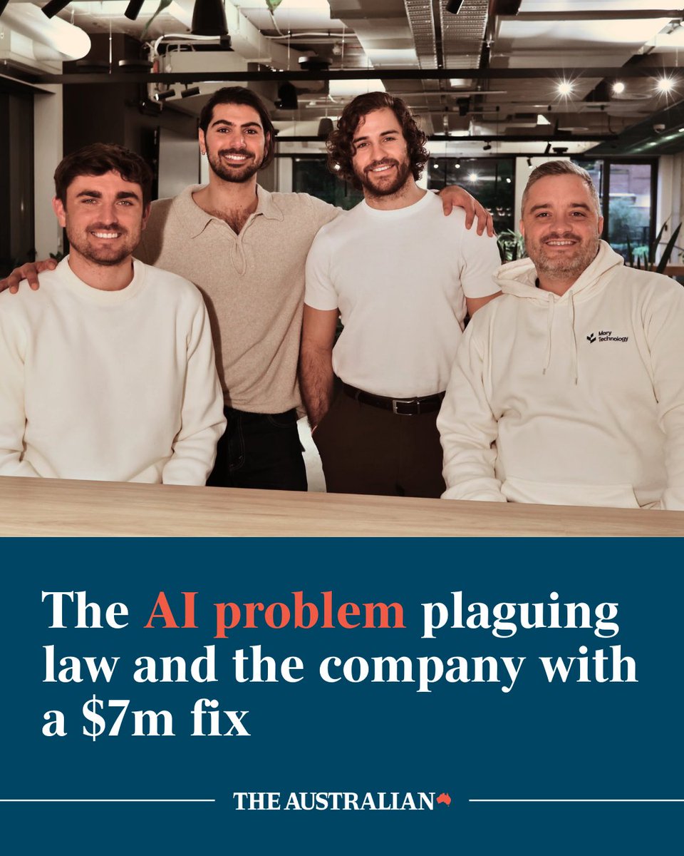 australian's tweet photo. Australian start-up Mary Technology has raised $7m to solve the misuse of artificial intelligence that is plaguing the legal profession.

The funding, led by OIF Ventures, will fuel the company’s expansion into the lucrative US market, where it plans to open a San Francisco office.

Mary Technology’s core product, a fact management system, is designed to be a safeguard against hazardous over-reliance on general-purpose AI platforms like ChatGPT in court rooms. https://t.co/y5DHwua7SZ