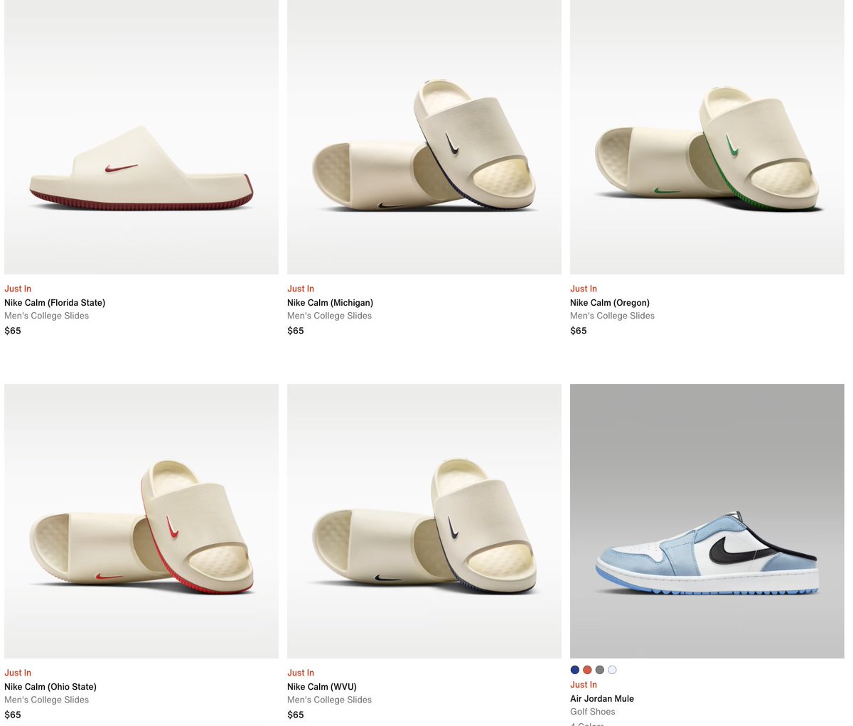 snkr_twitr's tweet photo. AD: Nike Calm College Slides on Nike US
 
Shop -> https://t.co/AzeMDJdurm https://t.co/oK7ubpzKB6