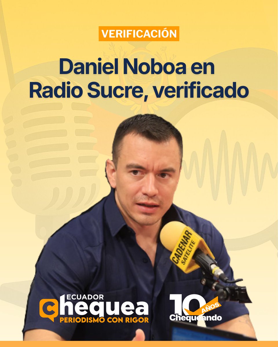 #ChequeaPrimero | ¿Qué tan precisas fueron las afirmaciones del presidente Daniel Noboa en su entrevista de este 9 de marzo en Radio Sucre?

Analizamos cinco declaraciones del mandatario sobre seguridad en la frontera, transporte de oro, utilidades bancarias, precio del petróleo