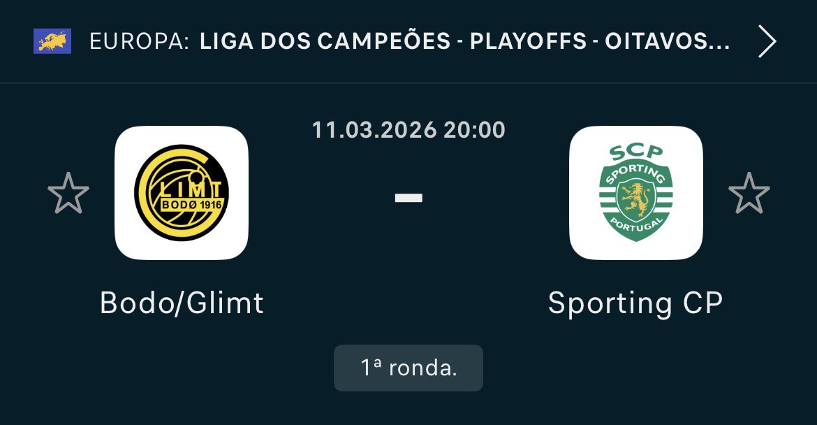 Thread do histórico de confrontos entre o Sporting CP e o Bodo/Glimt ⬇️