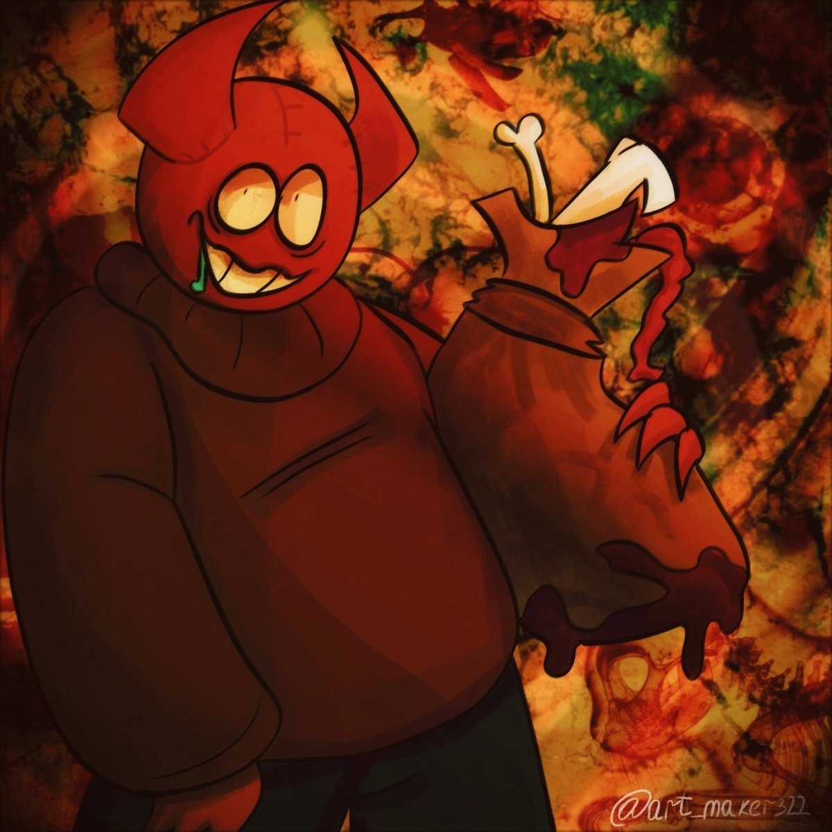 Jane_Arts_'s tweet image. "You better not know what or who is in this bag.... "
#Bob #Bobvelseb #spookymonth #art #ibispaint #pin #made #blood #meat #devil