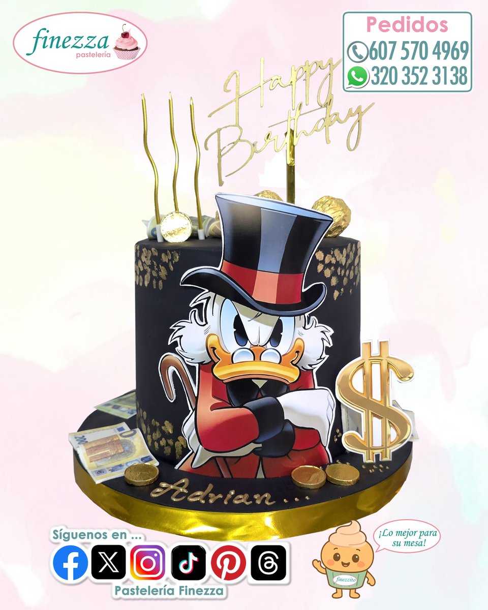 pastelfinezza's tweet photo. Un cumpleaños también puede celebrar el éxito 💰

Ponqué temático inspirado en Tío Rico para Adrián.

#PasteleriaFinezza #CakeDesign https://t.co/s516L3bJkr