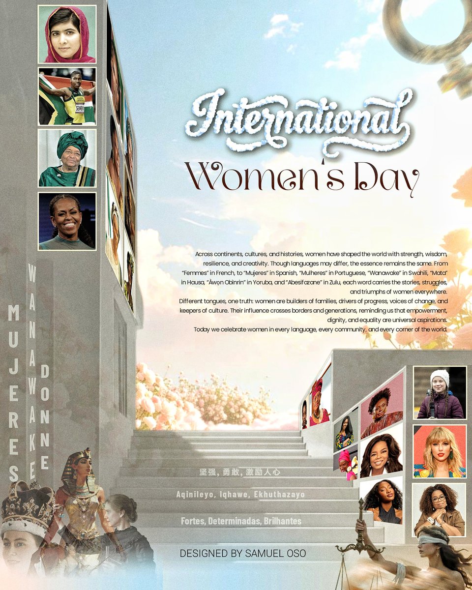 samuelre_x's tweet photo. I designed this poster to celebrate the women whose courage, brilliance, and influence have shaped our world.
Each face and many more represents strength, resilience, and the power of women who continue to inspire change across generations.
#InternationalWomensDay https://t.co/UxLnxGSmb3