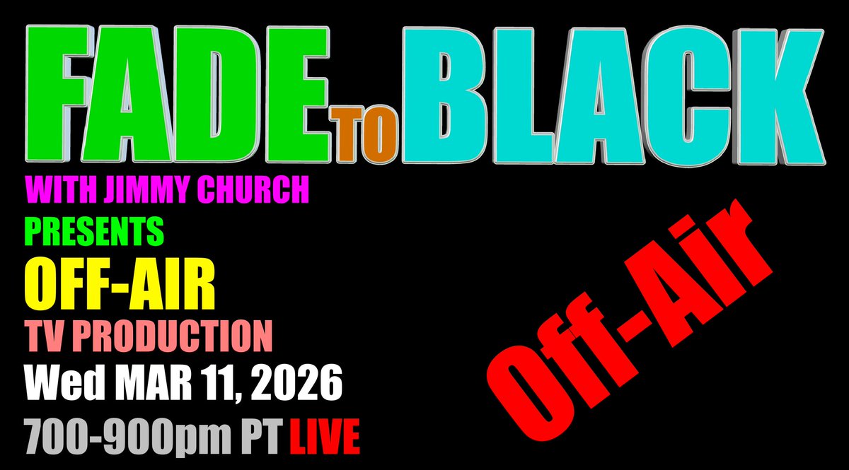 JChurchRadio's tweet photo. This Week on FADE to BLACK:

Mon: Melissa Cain
 Contact Modalities
Tue: Off-Air
 TV Production
Wed: Off-Air
 TV Production
Thu: Off-Air
 TV Production

#f2b #media #ufo #breakingufo
#disclosure #conspiracy #radio https://t.co/xvwoyThKDB