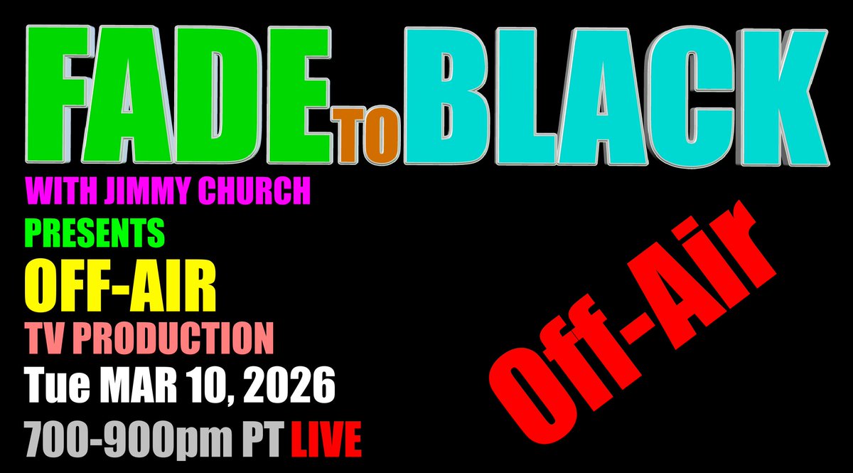 JChurchRadio's tweet photo. This Week on FADE to BLACK:

Mon: Melissa Cain
 Contact Modalities
Tue: Off-Air
 TV Production
Wed: Off-Air
 TV Production
Thu: Off-Air
 TV Production

#f2b #media #ufo #breakingufo
#disclosure #conspiracy #radio https://t.co/xvwoyThKDB