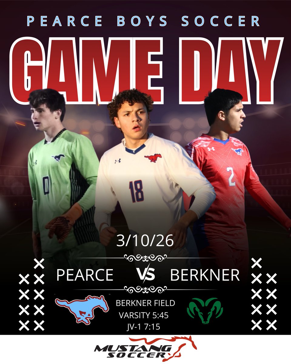 Last district game of the season tomorrow! Varsity and JV-1 swapped times, varsity at 5:45 and JV-1 at 7:15. Come out and support!

#mustangsoccer #compete