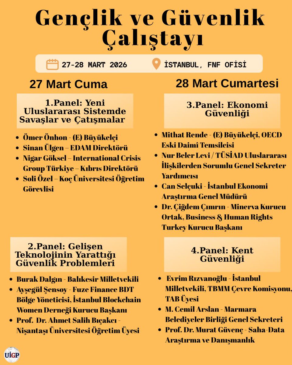 ui_genclik's tweet photo. Uluslararası İlişkiler Gençlik Platformu'nun düzenlediği Gençlik ve Güvenlik Çalıştayı Başvuruları Açıldı!
Son Başvuru: 19 Mart!
Başvuru koşullarını duyuru afişinde bulabilirsiniz.
Kontenjanımız sınırlıdır.
Başvuru Formu Linki: https://t.co/SdmNnEGQom https://t.co/GEaEAzXbHg