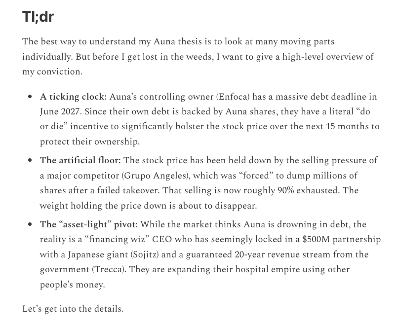 Research for anyone tuning into the $AUNA earnings call tomorrow. 

The details: thewritinginvestor.substack.com/p/research-aun…