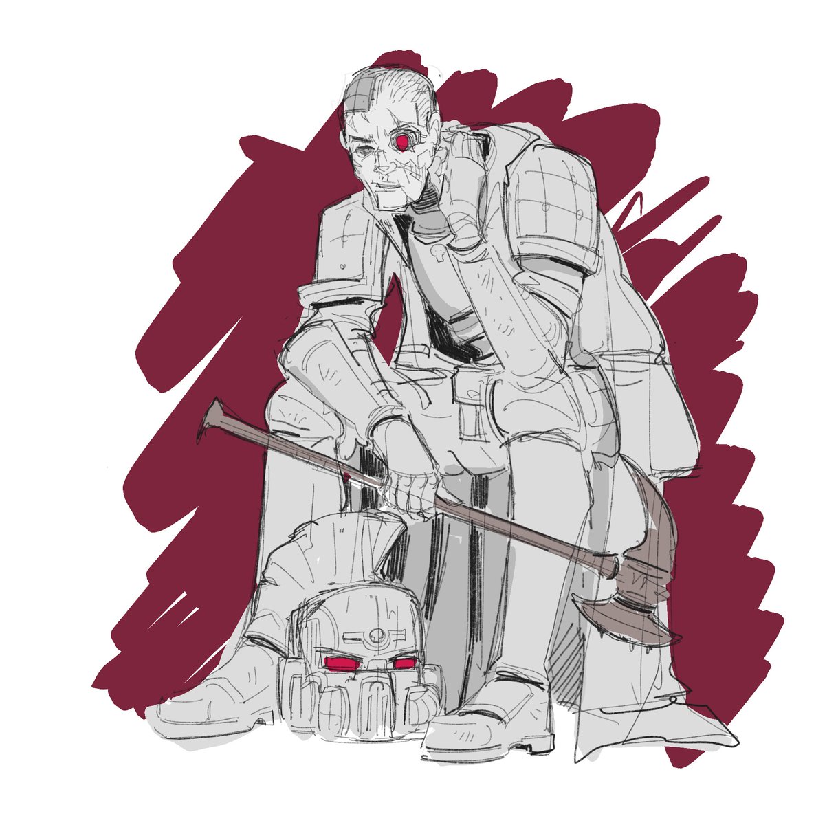 Divin_Thanatos's tweet photo. #Commissionart #guardman in progress #warhammer #warhammer40k #sketch https://t.co/Pe9Ynoo3qX