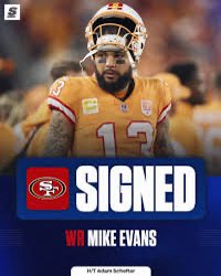 BricePicks's tweet photo. 🚨 BREAKING: Mike Evans is heading to the San Francisco 49ers, giving San Francisco another elite weapon on offense.

The 49ers offense just got even scarier. 😳

#NFL #BreakingNews #49ers #MikeEvans #NFLTrades #NFLOffseason https://t.co/vwMwsqcZjP