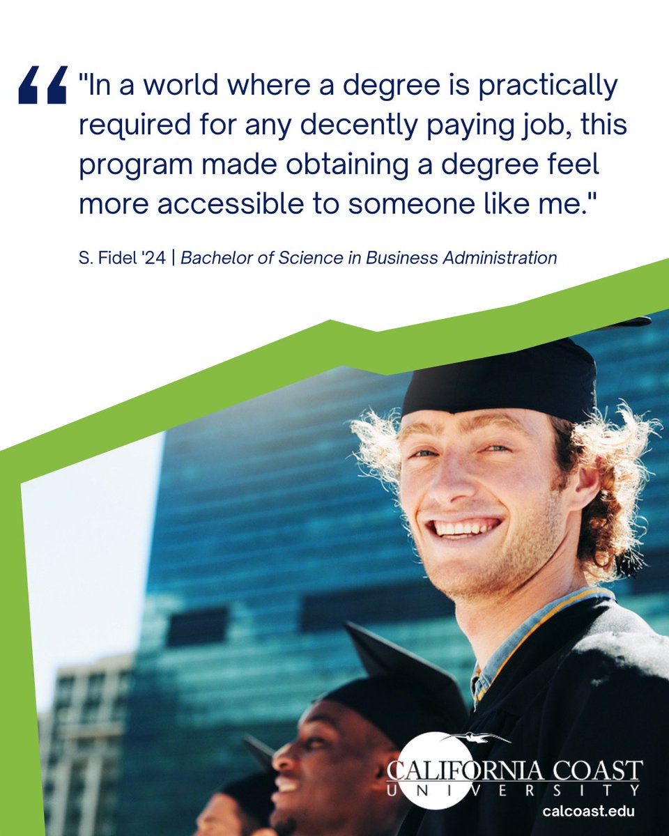 Real students. Real success. Discover how CCU makes earning your degree more accessible.

Learn more at calcoast.edu