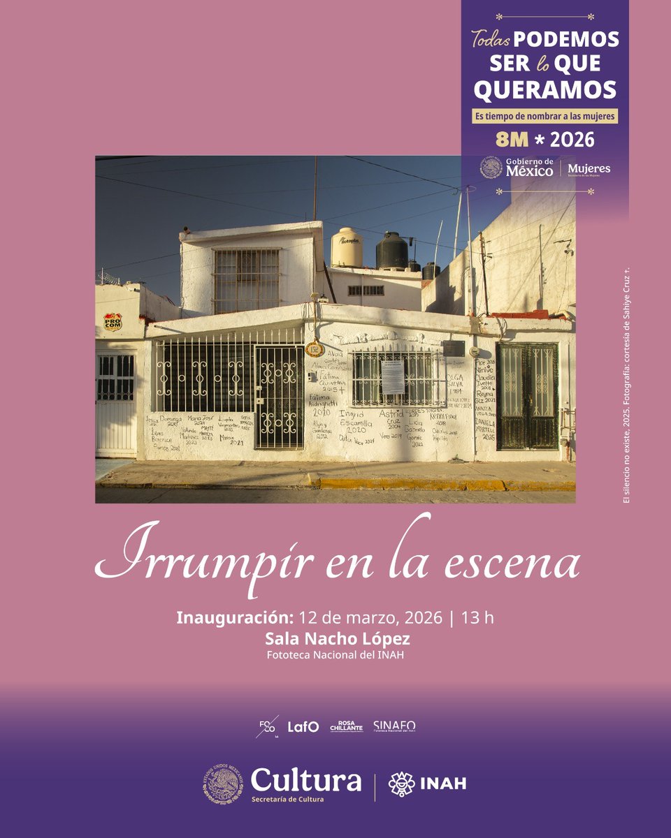 FototecaINAH's tweet photo. #MuyPronto
Inauguración de la exposición temporal
"Irrumpir en la escena"
Jueves 12 de marzo, 13 h
Sala Nacho López, interior del Ex convento de San Francisco, #Pachuca #Hidalgo. #INAH #SINAFO #FototecaNacional https://t.co/xBkOc0ZPXK