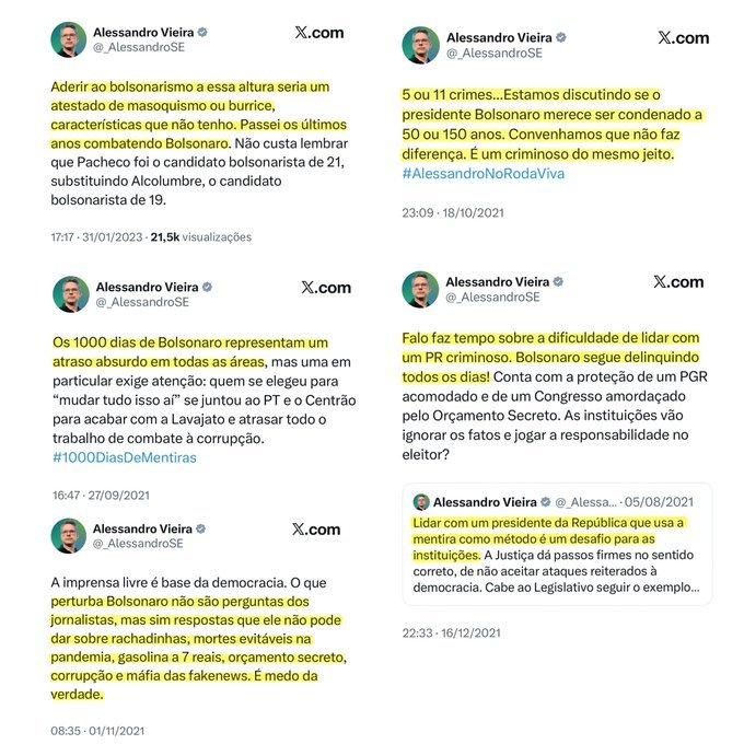 O Alessandro Vieira tem a cara de pau de falar em "ataques".

E ele chamando o Presidente Bolsonaro de "criminoso" e o perseguindo publicamente, como se chama?