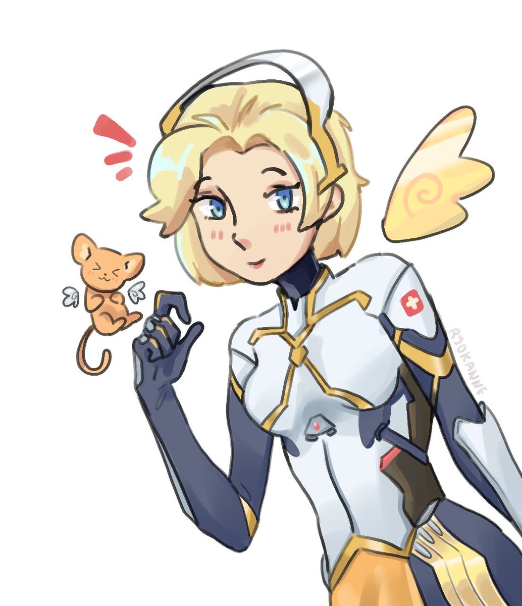 Ryokanne_'s tweet photo. Mercy fanart! Had to include Eleos as well ❤️ 
°#overwatch  #mercy https://t.co/12RTWOMDUw