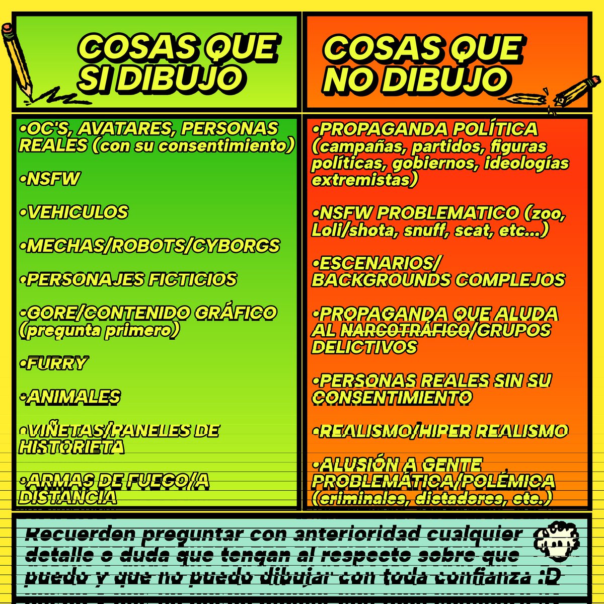 ✏️𝙏𝘼𝘽𝙇𝘼 𝘿𝙀 𝘾𝙊𝙈𝙄𝙎𝙄𝙊𝙉𝙀𝙎

Que rollo plebes!
Actualicé la tabla de comisiones porque quería agregar y modificar algunas cosas desde hace un tiempo y ya tenía rato estando algo obsoleta la anterior tabla, además ya estaba algo chafa la anterior...
Saludos a todos!✌️