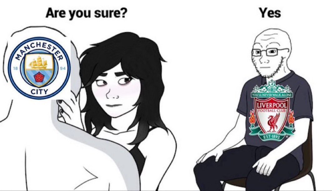 TheGunnerNick's tweet image. City vs Liverpool #Awkward