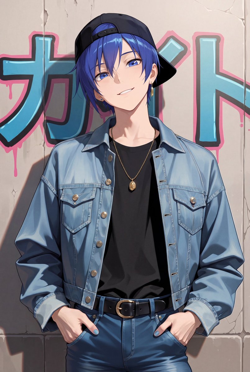 かっこいいKAITO、デニムジャケット姿。#KAITO #カイト