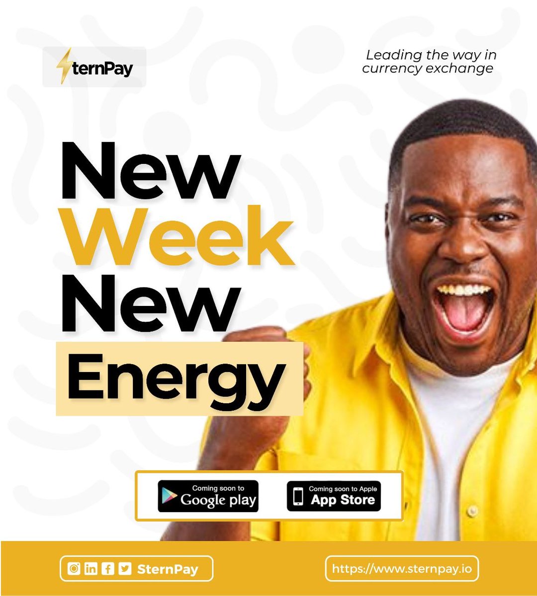 Sternpay's tweet photo. New week, new energy, greater delivery. Rooting for you all the way.🔥✅💪 https://t.co/baYkRa0pOQ