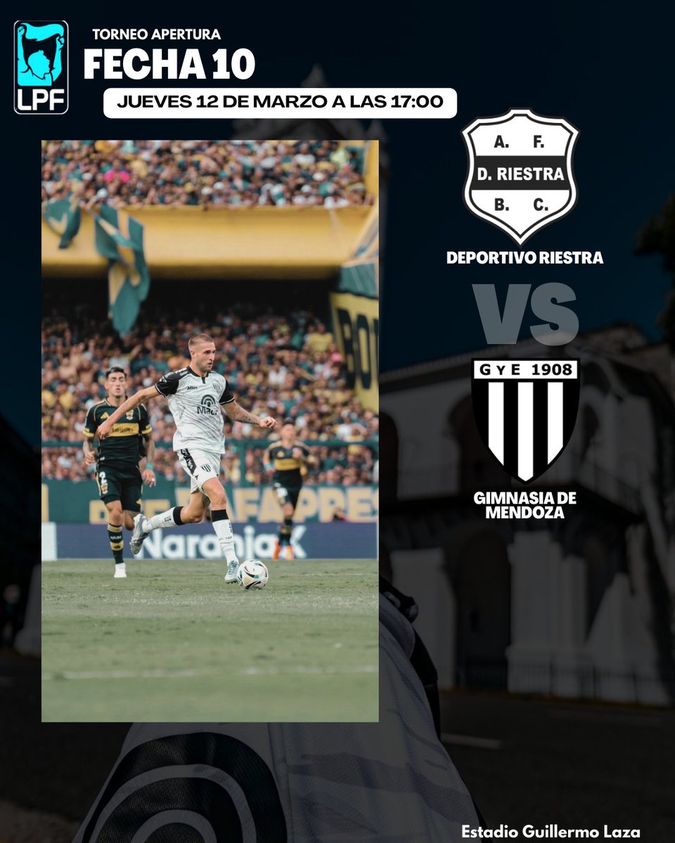 #GimnasiaMza
Proximo Partido 🔜
Fecha 10
🏟 Guillermo Laza
⏱️ 17:00
Arbitro: Pafundi
Historial con el Malevo:Ultimos 5 partidos 1 victoria para el Mensana y 4 empates.
Ultimo partido el 23 de Marzo de 2022 en Guillermo Laza 0 a 0.