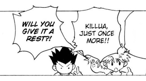 _shana96's tweet photo. Gon’s like a puppy begging its owner to play ball, completely ignoring the word "no" 😭 https://t.co/g3txe5pSOe