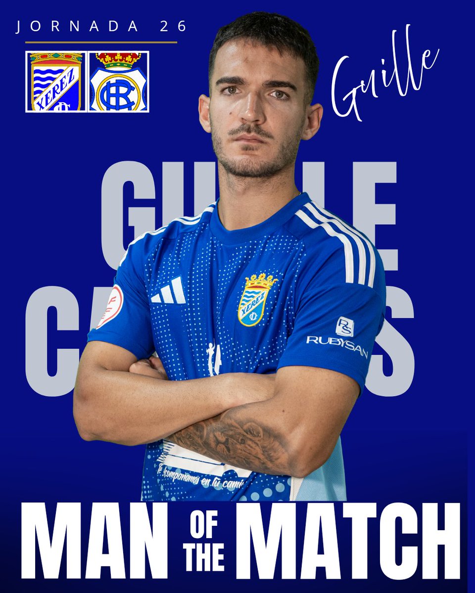 👑 El 𝑴𝒂𝒏 𝒐𝒇 𝒕𝒉𝒆 𝒎𝒂𝒕𝒄𝒉 elegido por los seguidores de UX en <a href="/XerezCD_OFICIAL/">Xerez Club Deportivo</a> 🆚️ <a href="/recreoficial/">RC Recreativo de Huelva</a> es 𝑮𝒖𝒊𝒍𝒍𝒆 𝑪𝒂𝒎𝒑𝒐𝒔 
2️⃣2️⃣ Llega al tramo final de la temporada en su mejor momento. Brega, anticipación, rapidez y contindencia son sus credenciales.