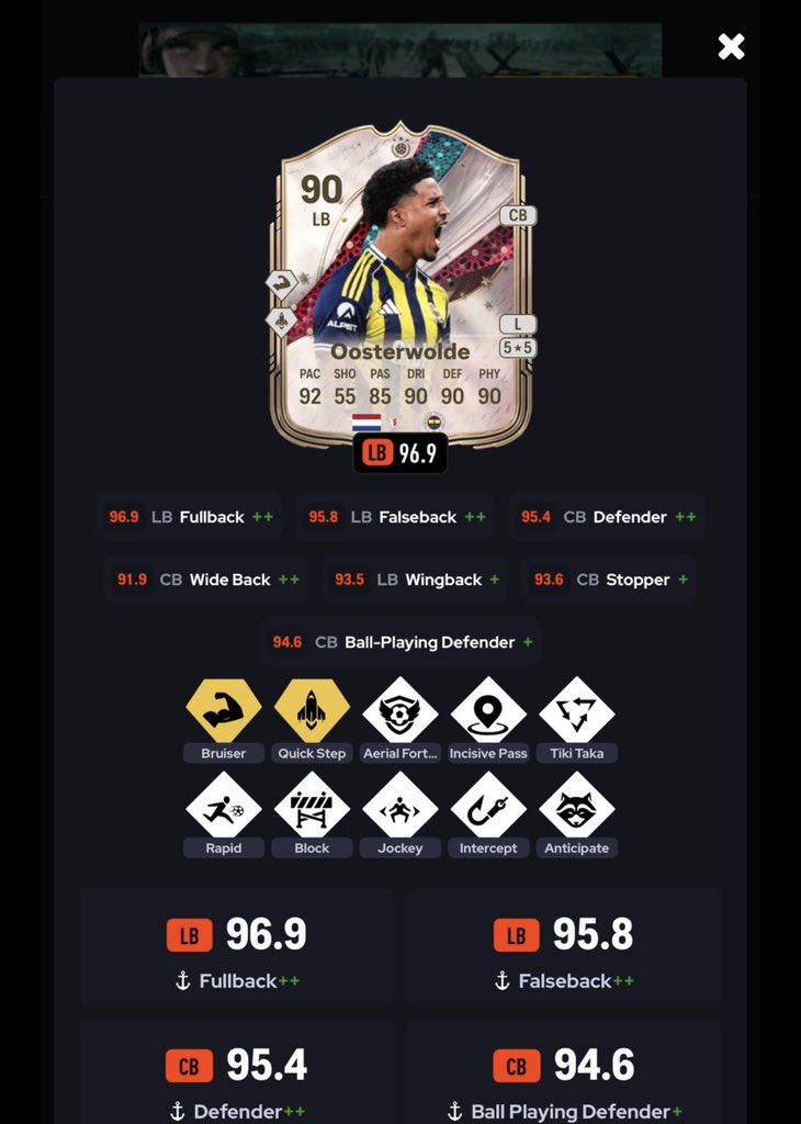 KillerFutCoins's tweet photo. 🚨 The new Oosterwolde EVO is absolute 🔥💪

Just like I said, Birthday cards are beasts in EVOs! 🎉

Versatile too – he can rock both CB & LB positions ⚡

Here’s the upgrade path ⬇️

• Choose your preferred PS 🎯
• Complete Prepare for the Party twice 🎊
• Finish CB Level Up 🛡️

#FC26