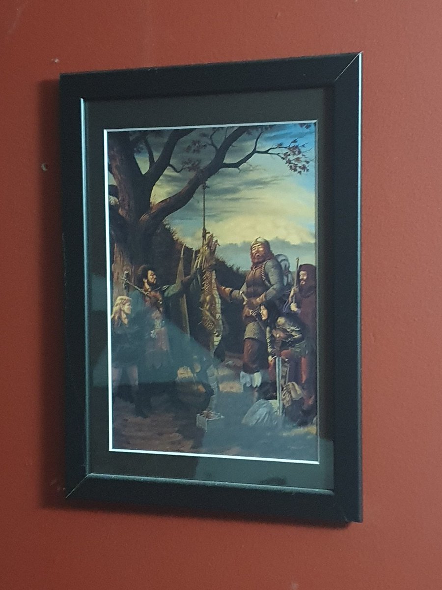 Radiant_Damage's tweet photo. @DungeonNoir When I was a kid pouring over the gorgeous artwork in the Players Handbook, this image captivated me more than any other. I made up names and backstories for the heroes. Filled out character sheets for them. 

Decades later my wife gifted me a framed copy for my Birthday. https://t.co/kxzFgrbMHV
