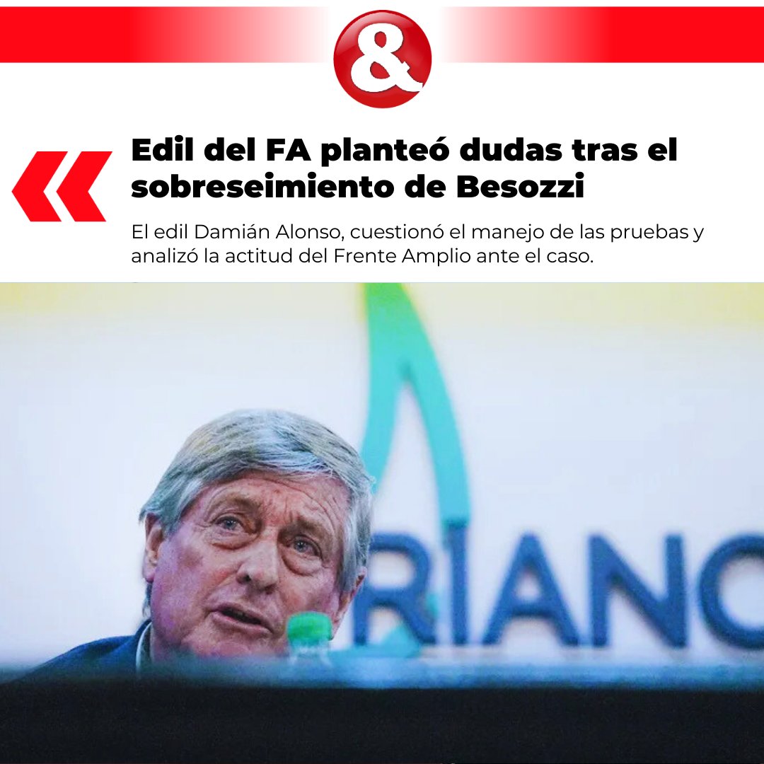 CarasyCaretasuy's tweet photo. El edil del Frente Amplio (FA) en Soriano, Damián Alonso, expresó su sorpresa ante sobreseimiento del intendente blanco Guillermo Besozzi por parte de la Fiscalía 

▶️💻🔗https://t.co/pChzcy6z8y https://t.co/BBUsVE6Mk6