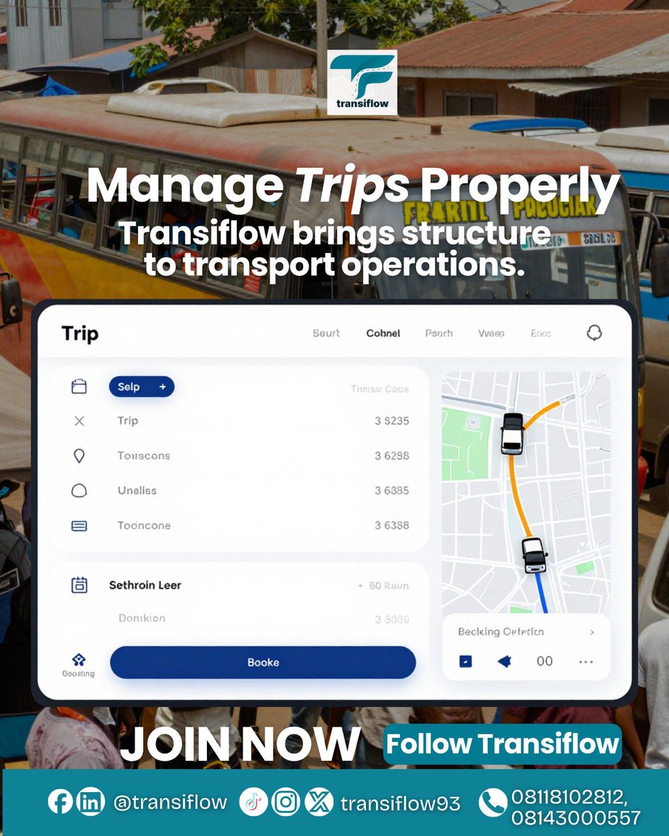 transiflow93's tweet photo. Transport operations become easier when trips are structured and organized.
With Transiflow, you can manage trips properly, track movement, and keep your transport business running smoothly. ๐
Start managing smarter today.
#TransportTech #FleetManagement #Transiflow https://t.co/7hZzJByA1j