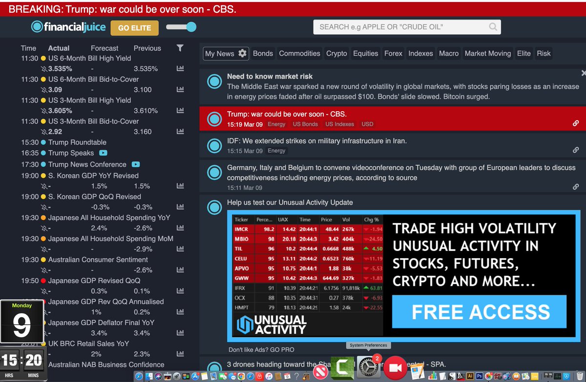 Couzin_Vinny's tweet photo. $SPX BOOM! Trump "war  over soon" 0.10c options +5.50 out 1/2 https://t.co/NVpzkAqYuL