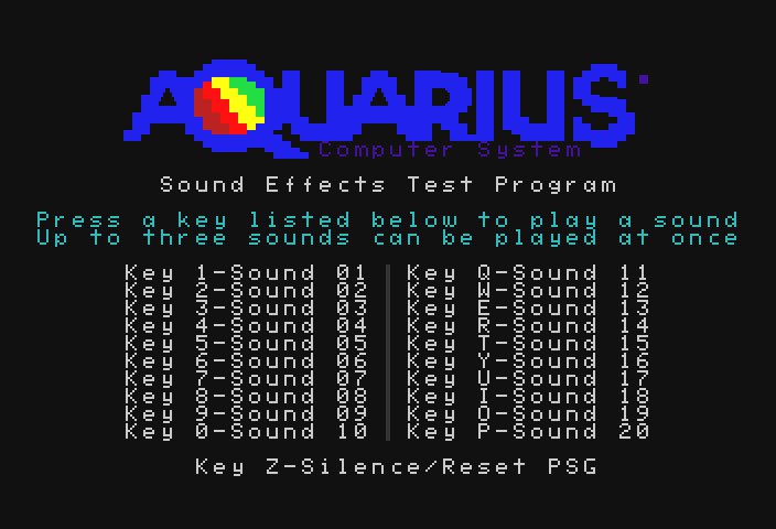 1stage's tweet photo. Sound Effects Test ROM for Aquarius Computer

https://t.co/sdO1azYnkm

Get Your 8-Bit On! https://t.co/AL5vMWUBBF