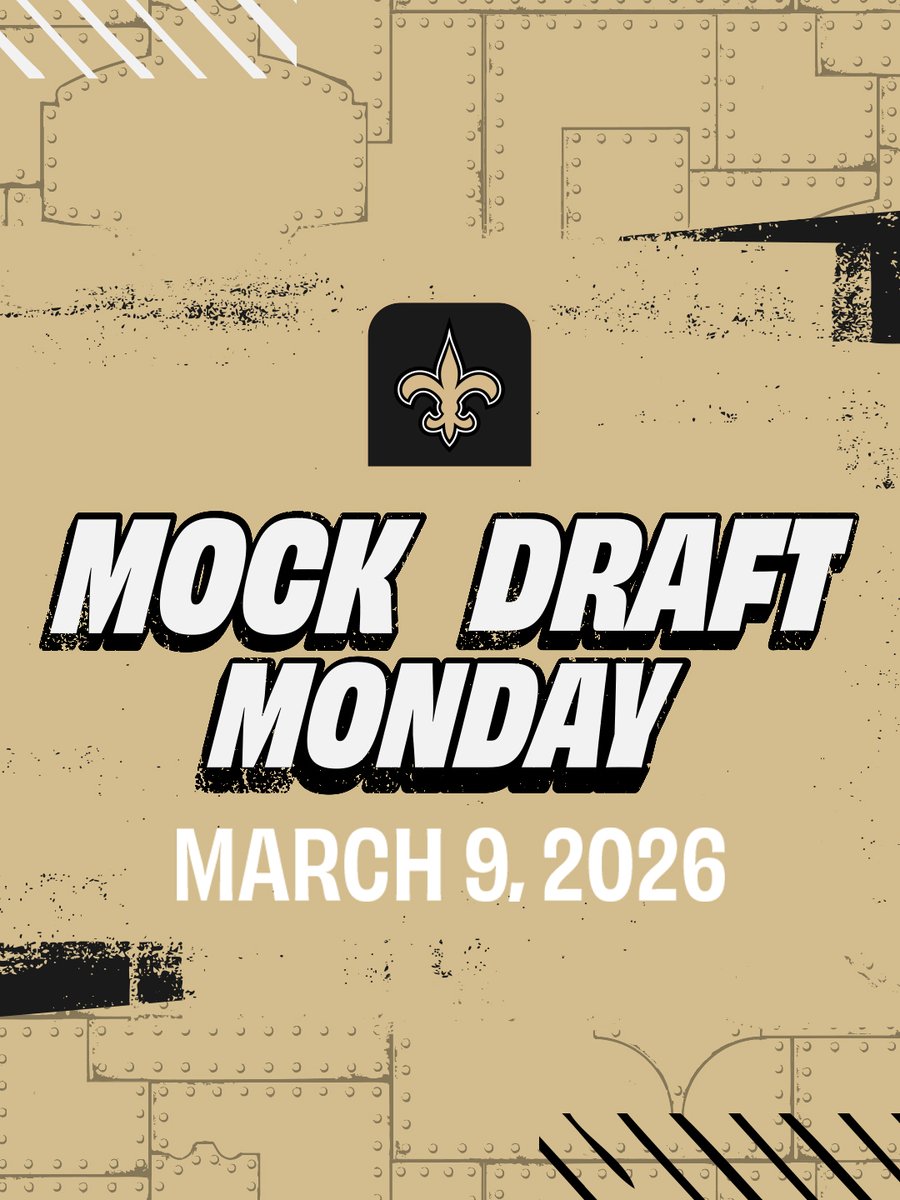 Saints's tweet photo. It's time for Mock Draft Monday 🗣️

📰https://t.co/Zlegvu4SRJ

#Saints | @CoxComm https://t.co/3TRLpOeDhI